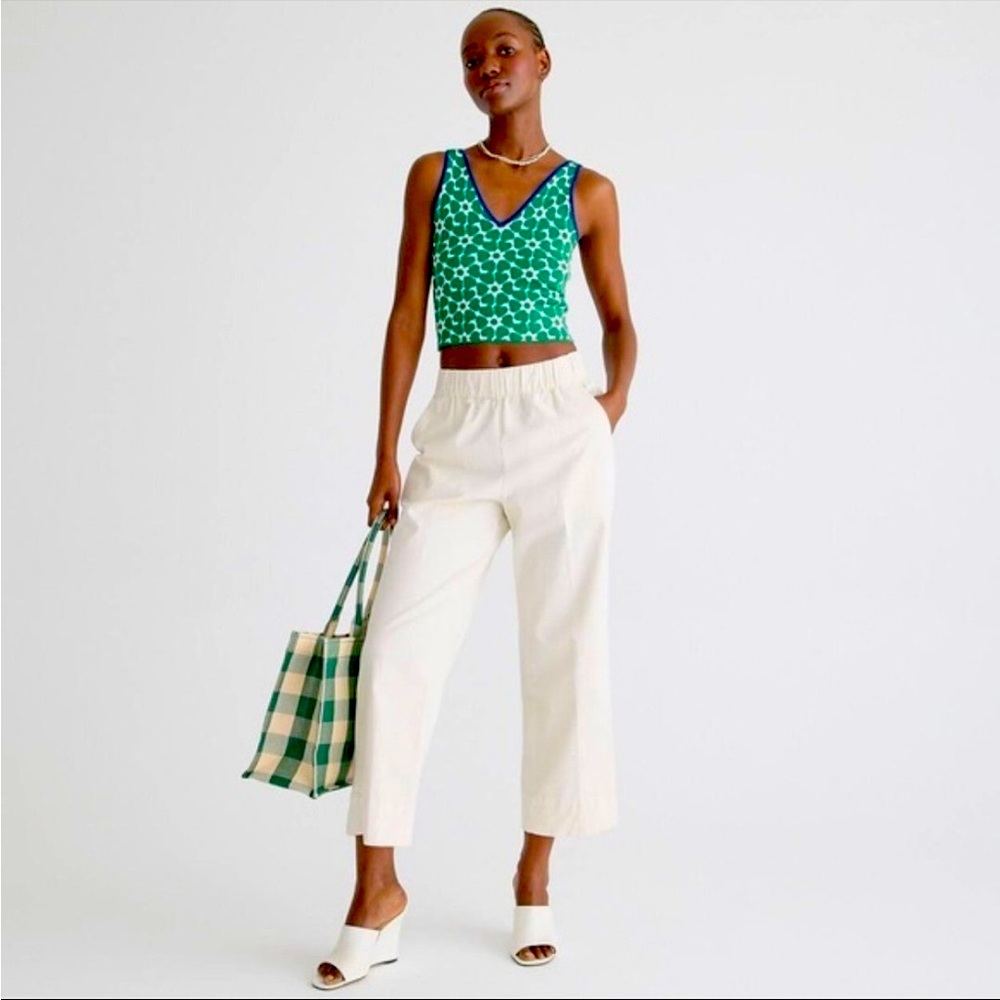 J Crew Astrid ivory wide-leg chino pant size XL